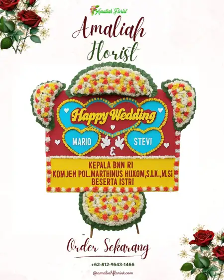 Papan Bunga Pernikahan Kamal